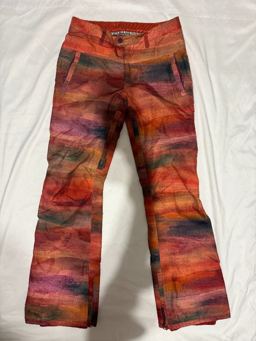 Burton Snow Pants Sedona Sunset Colors Gore Tex Shell Womens Sz XS